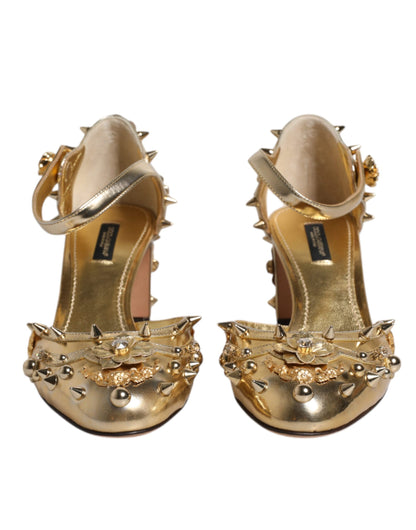 Gold Studs Vally Slingback Sandals Shoes