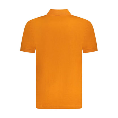 Orange Cotton Men Polo Shirt