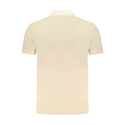 Beige Cotton Men Polo Shirt