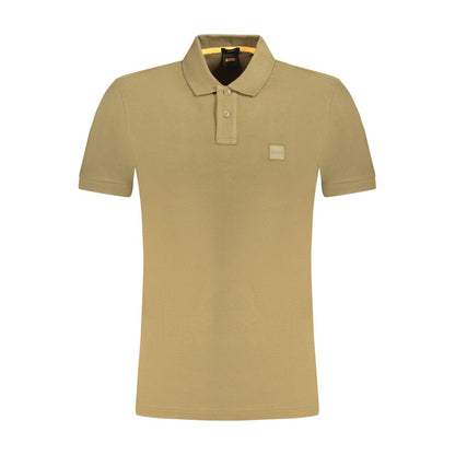 Green Cotton Men Polo Shirt