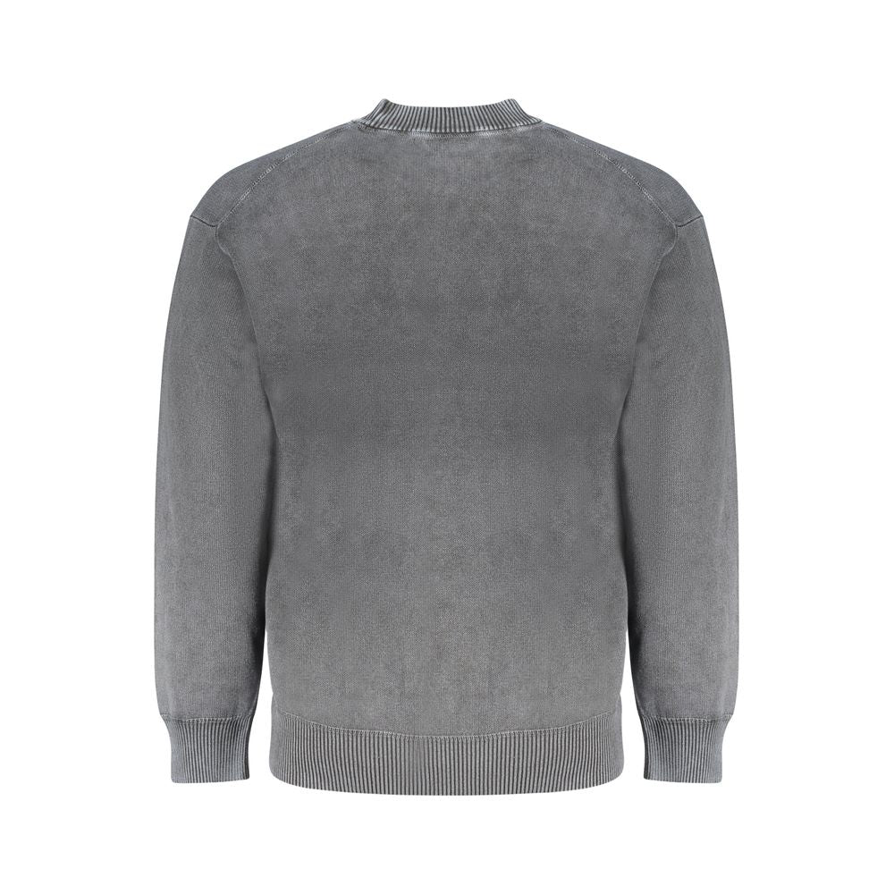 Black Cotton Men Sweater