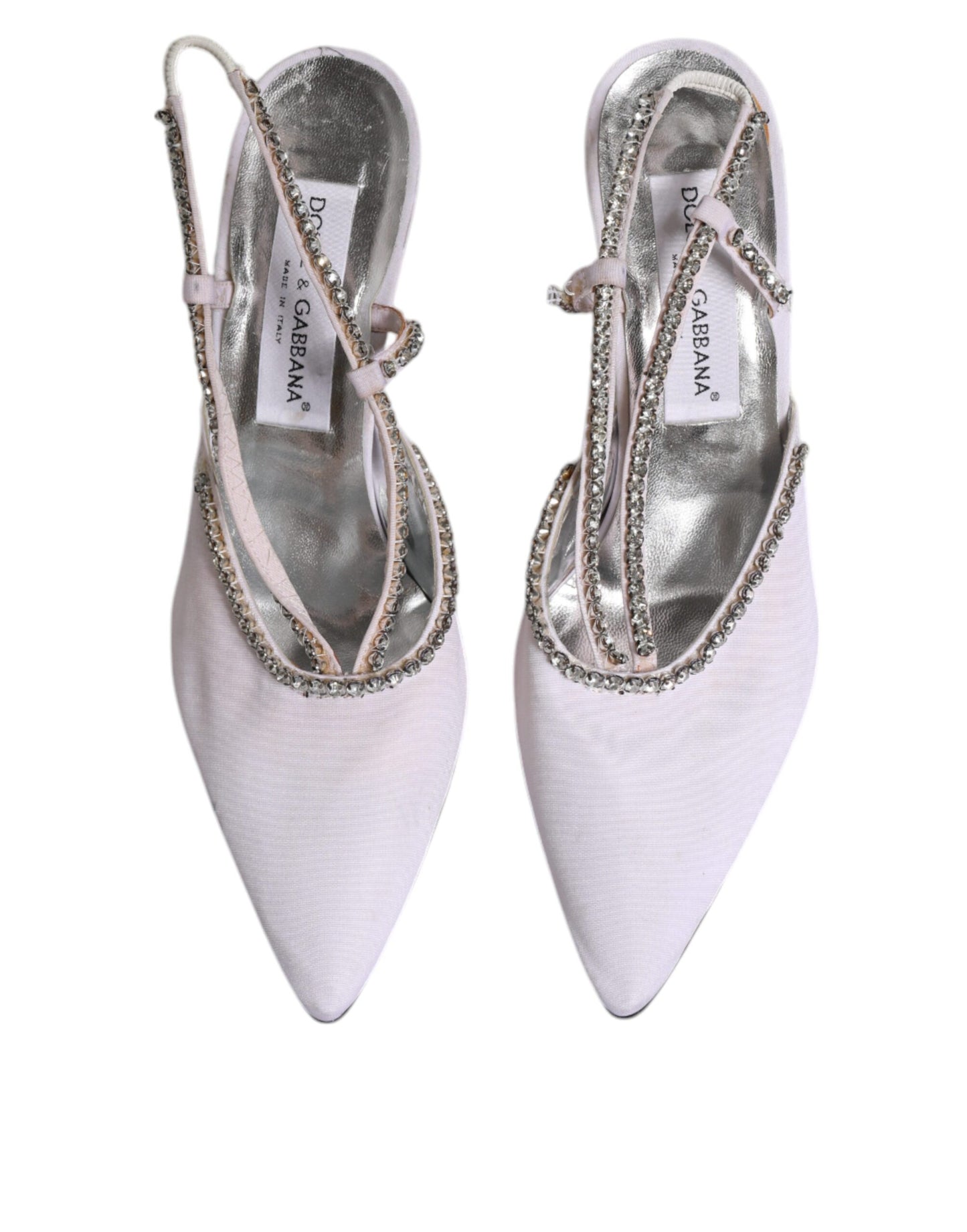 White Strass Crystal Slingbacks Pumps Shoes