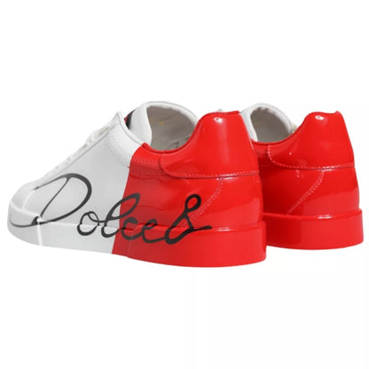 Blanco Rojo Portofino Low Top Sneakers Shoes