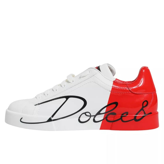 Blanco Rojo Portofino Low Top Sneakers Shoes