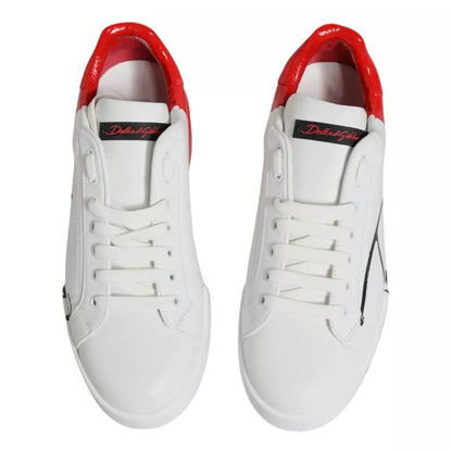 White Red Portofino Low Top Sneakers Shoes