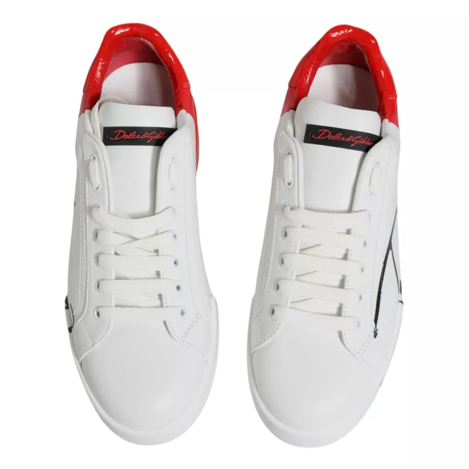 Blanco Rojo Portofino Low Top Sneakers Shoes