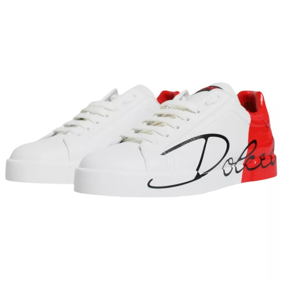Blanco Rojo Portofino Low Top Sneakers Shoes