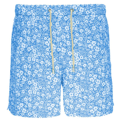 Light Blue Polyester Men Swim Trunk