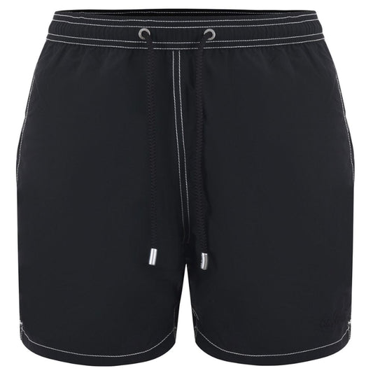 Black Polyester Men's Swimwear Trunks