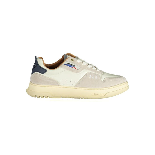 White Polyethylene Men Sneaker