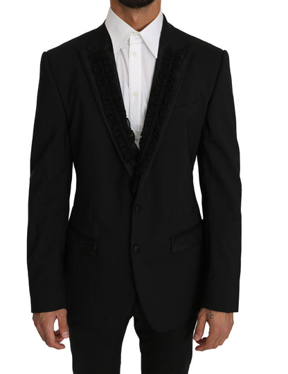 Elegant Black Slim Fit Martini Blazer Jacket