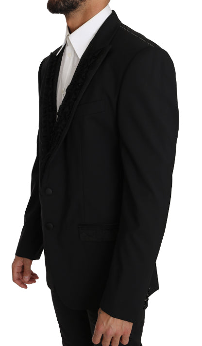 Elegant Black Slim Fit Martini Blazer Jacket