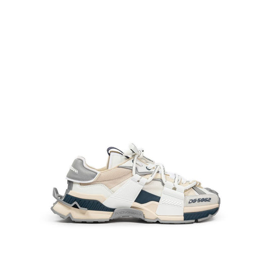 Beige Leather E Fabric Sneaker