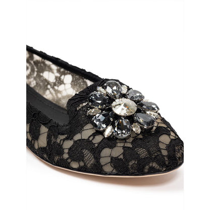 Black Viscose Flat Shoe