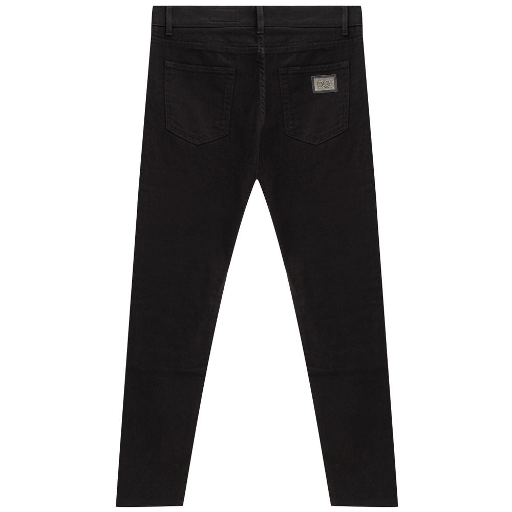 Black Cotton Jeans & Pant