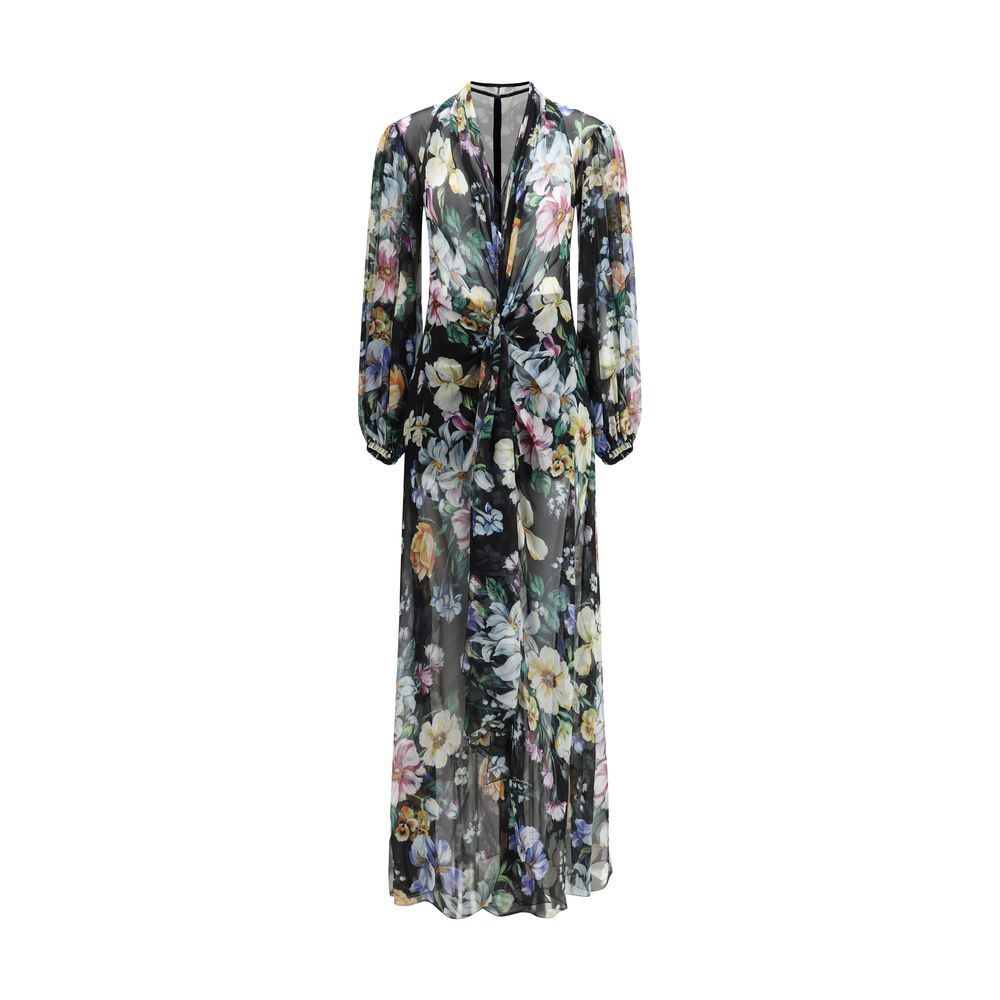 Long flower chiffon Dress