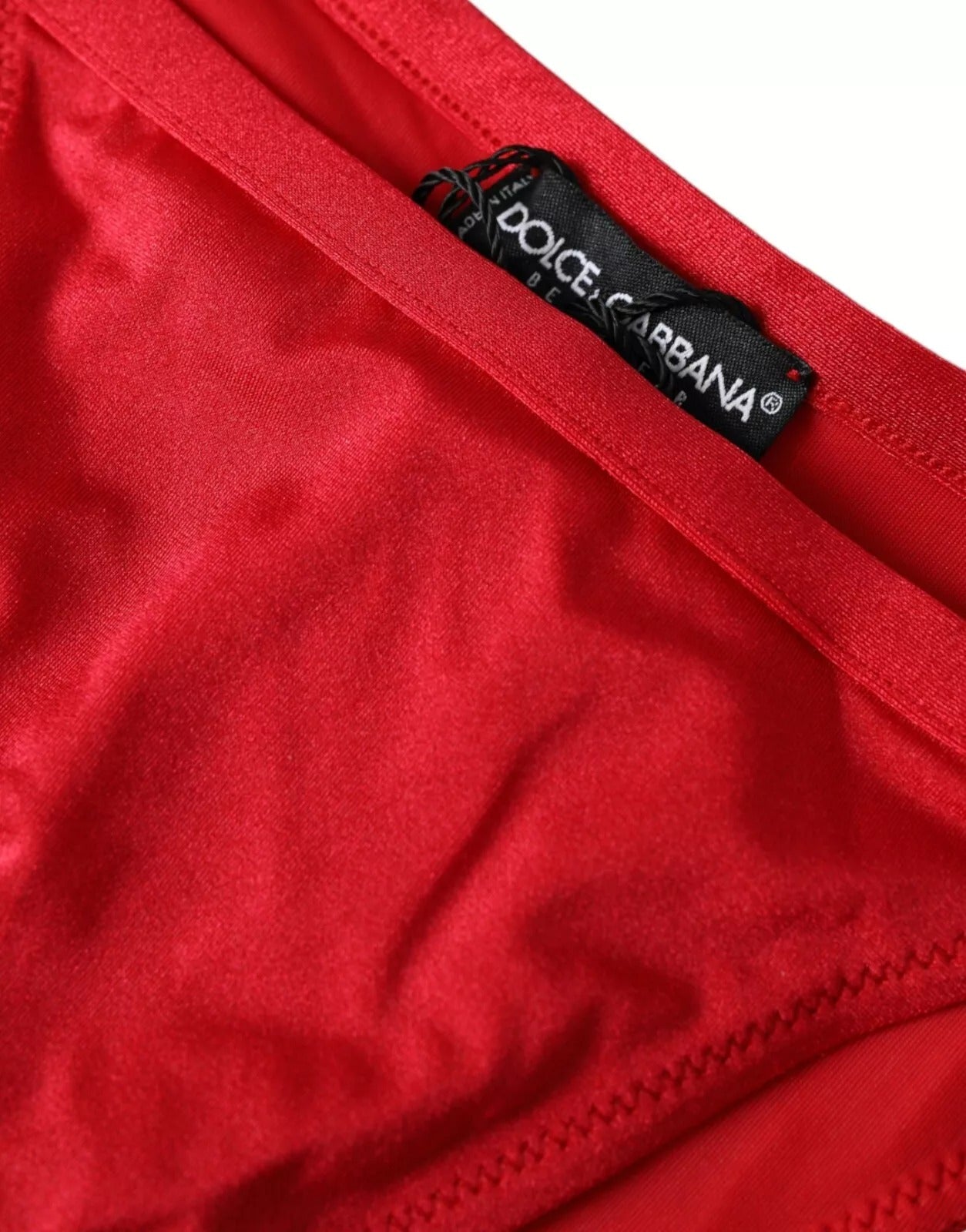 Traje de baño de playa elástico de nailon rojo, parte inferior del bikini