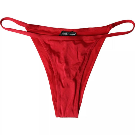 Traje de baño de playa elástico de nailon rojo, parte inferior del bikini