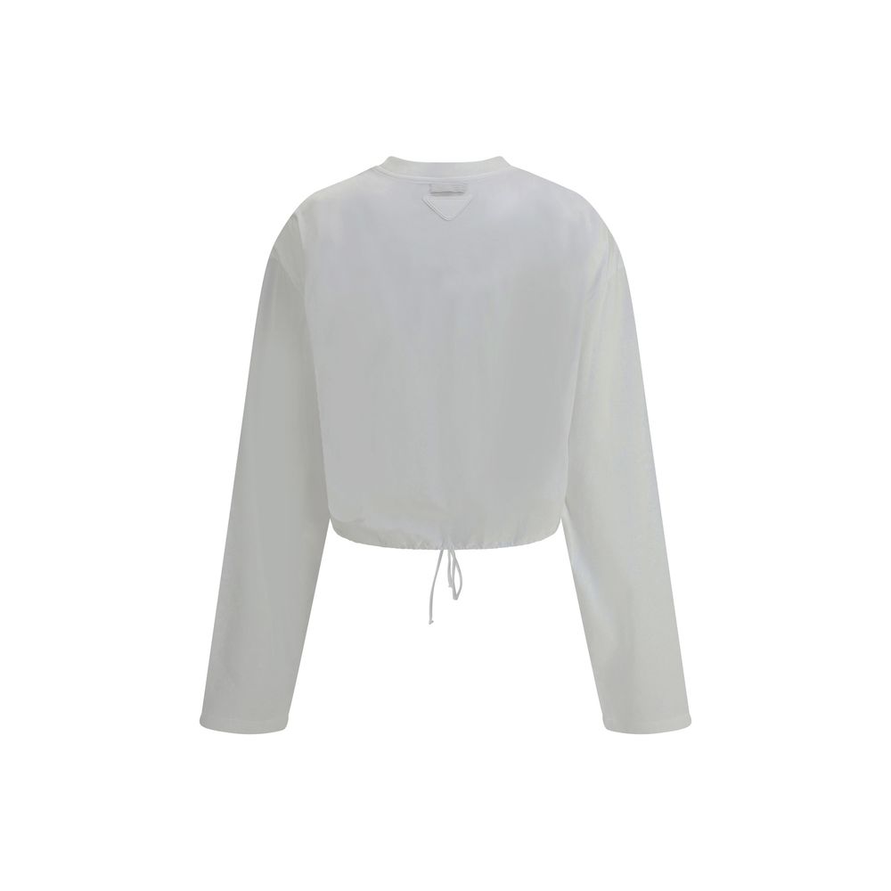 Adjustable ribbon hem long-Sleeve Top