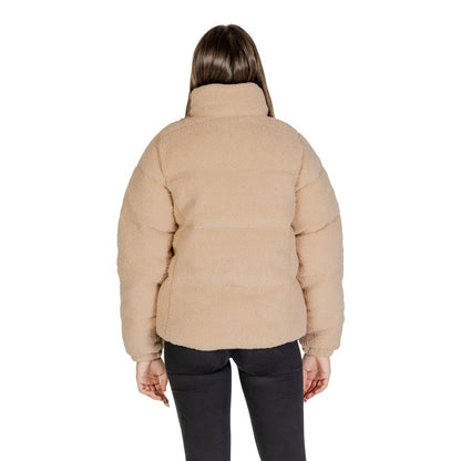 Beige Nylon Jackets & Coat