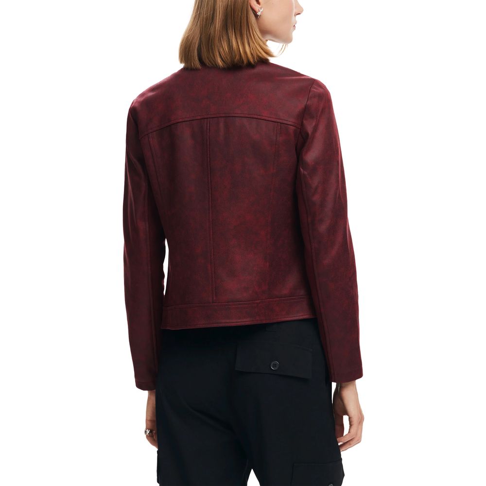 Bordeaux Polyester Jackets & Coat