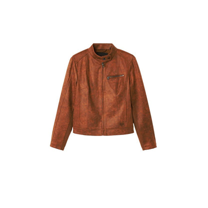 Brown Polyester Jackets & Coat