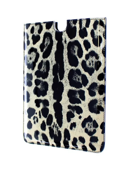 White Leopard Pattern Leather eBook Cover Tablet Case