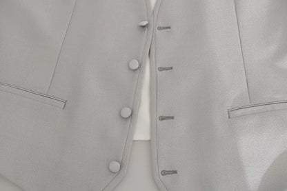 Light Gray Wool Silk Waistcoat Vest