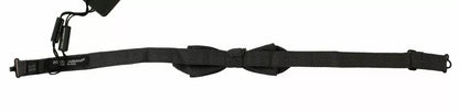 Gray Pattern Silk Adjustable Neck Bow Tie