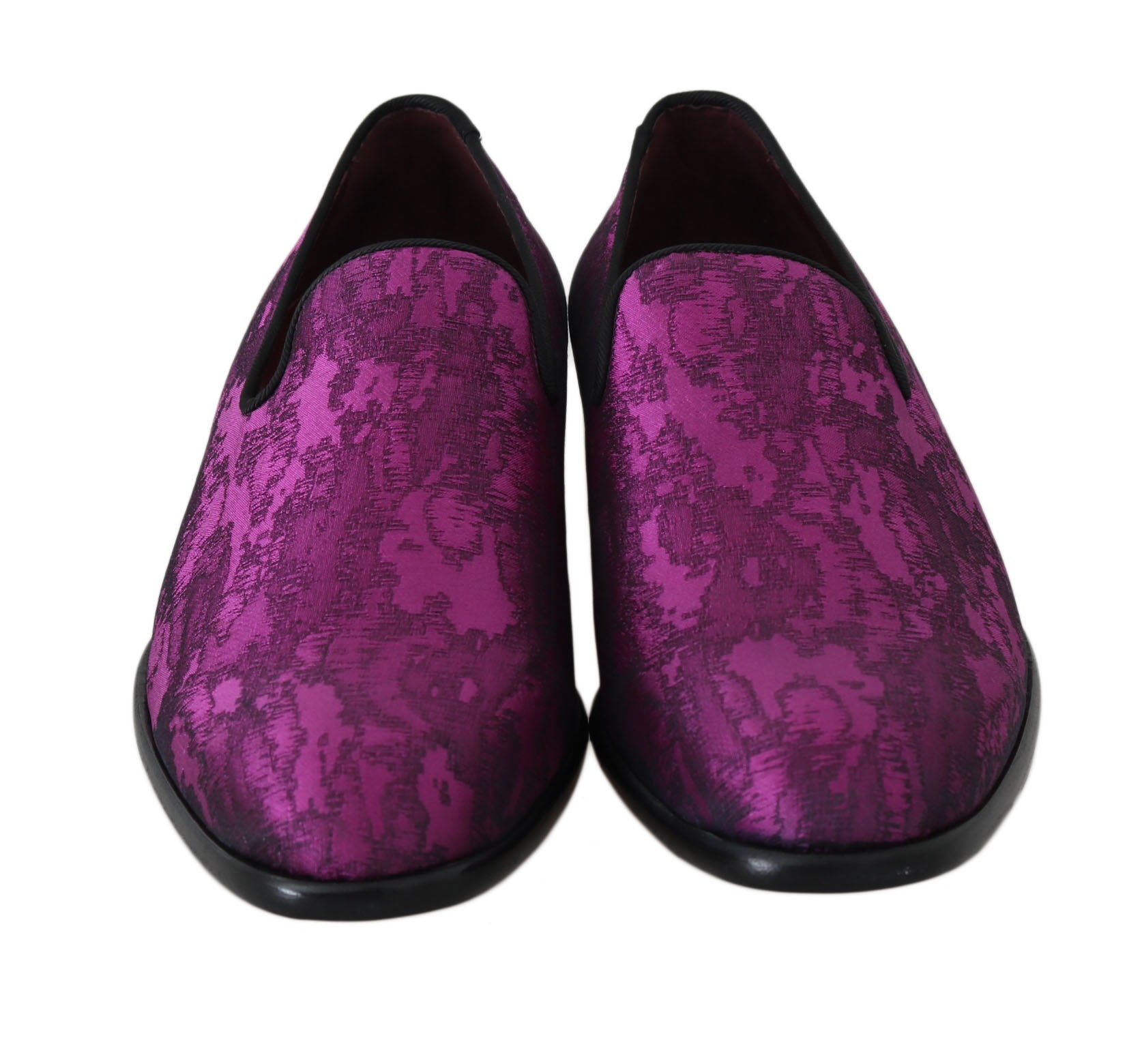 Elegantes mocasines de mezcla de seda y lana en color morado