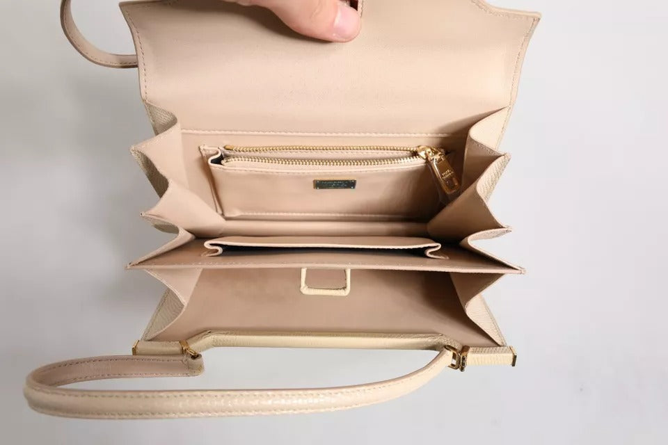 Beige Leather Ingrid Top Handle Shoulder Bag