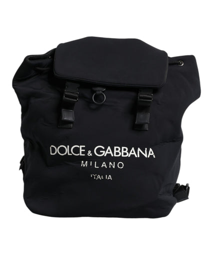 Black Neoprene Nylon DG Logo School Backpack Bag