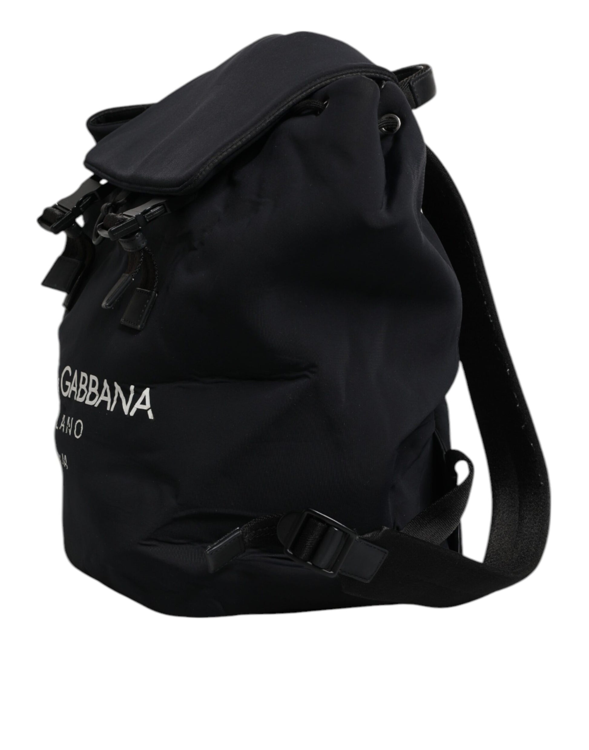 Black Neoprene Nylon DG Logo School Backpack Bag