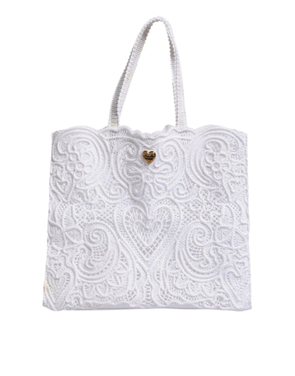 Bag White Cordonetto Lace Beatrice Shopping Tote