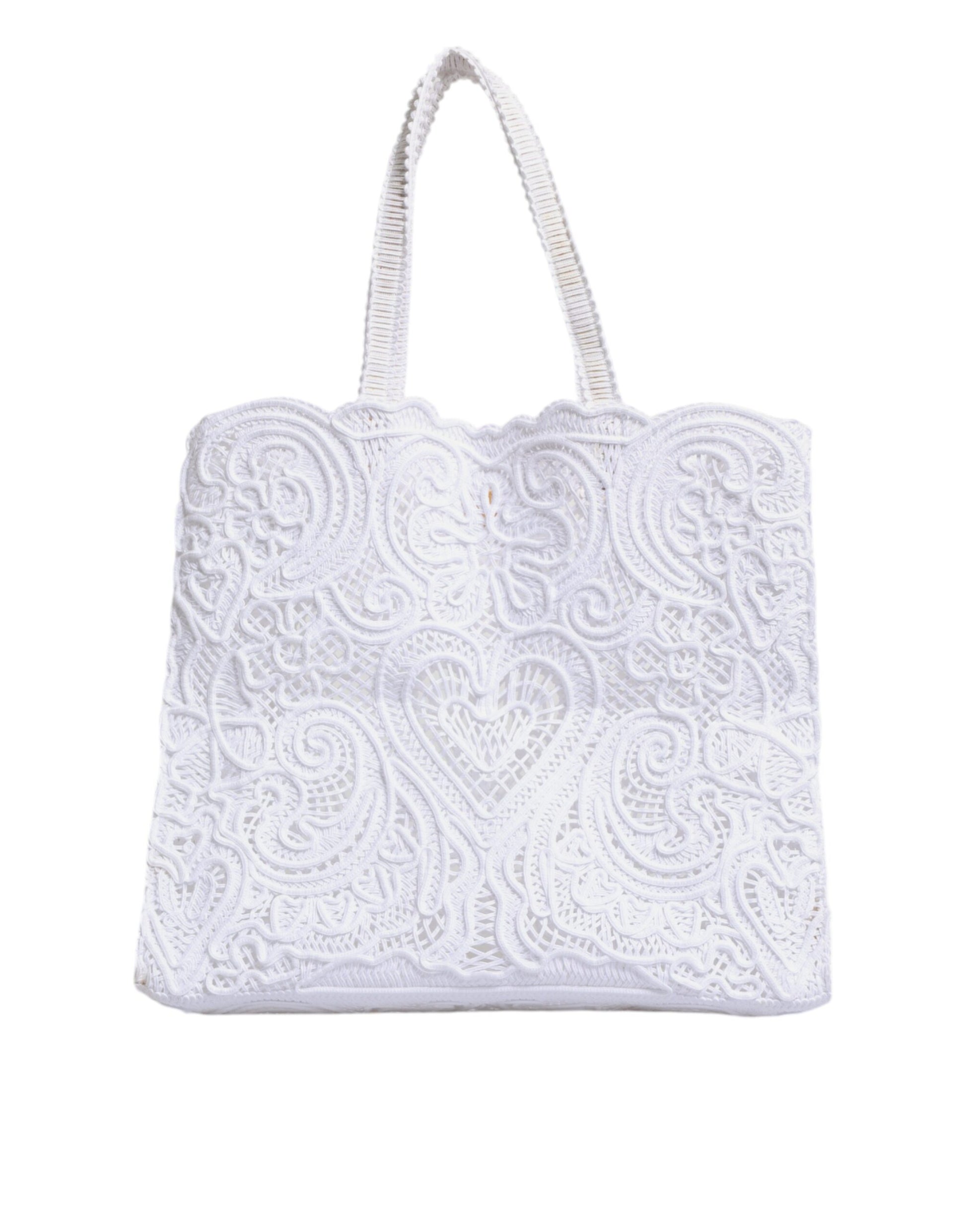 Bag White Cordonetto Lace Beatrice Shopping Tote