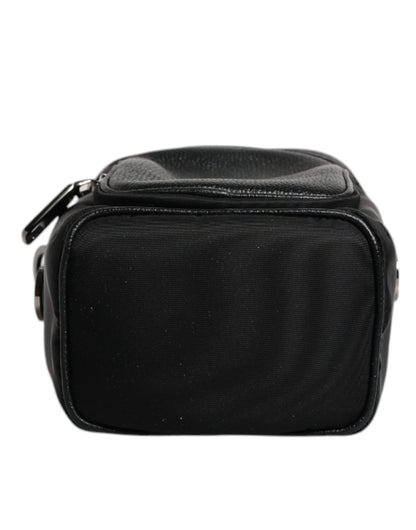 Bolso bandolera tipo bandolera con logotipo de cuero negro para cámara