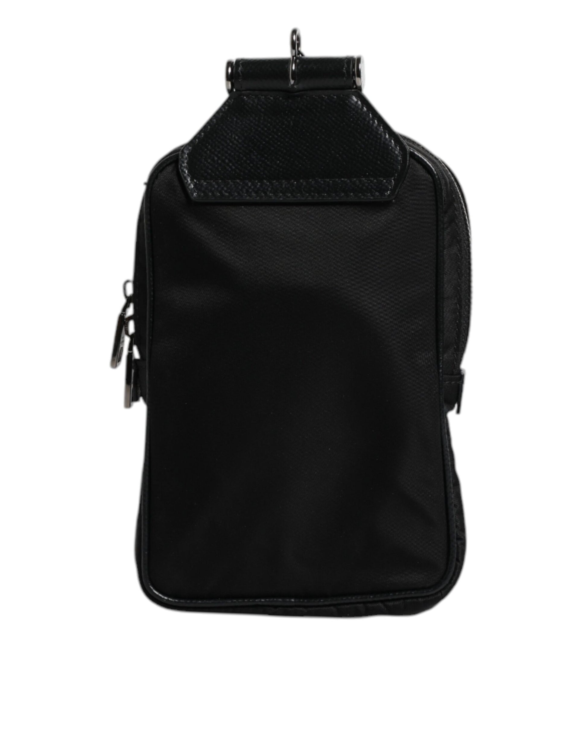 Bolso bandolera con cordón de cuero negro