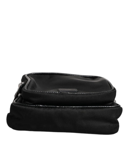 Bolso bandolera con cordón de cuero negro