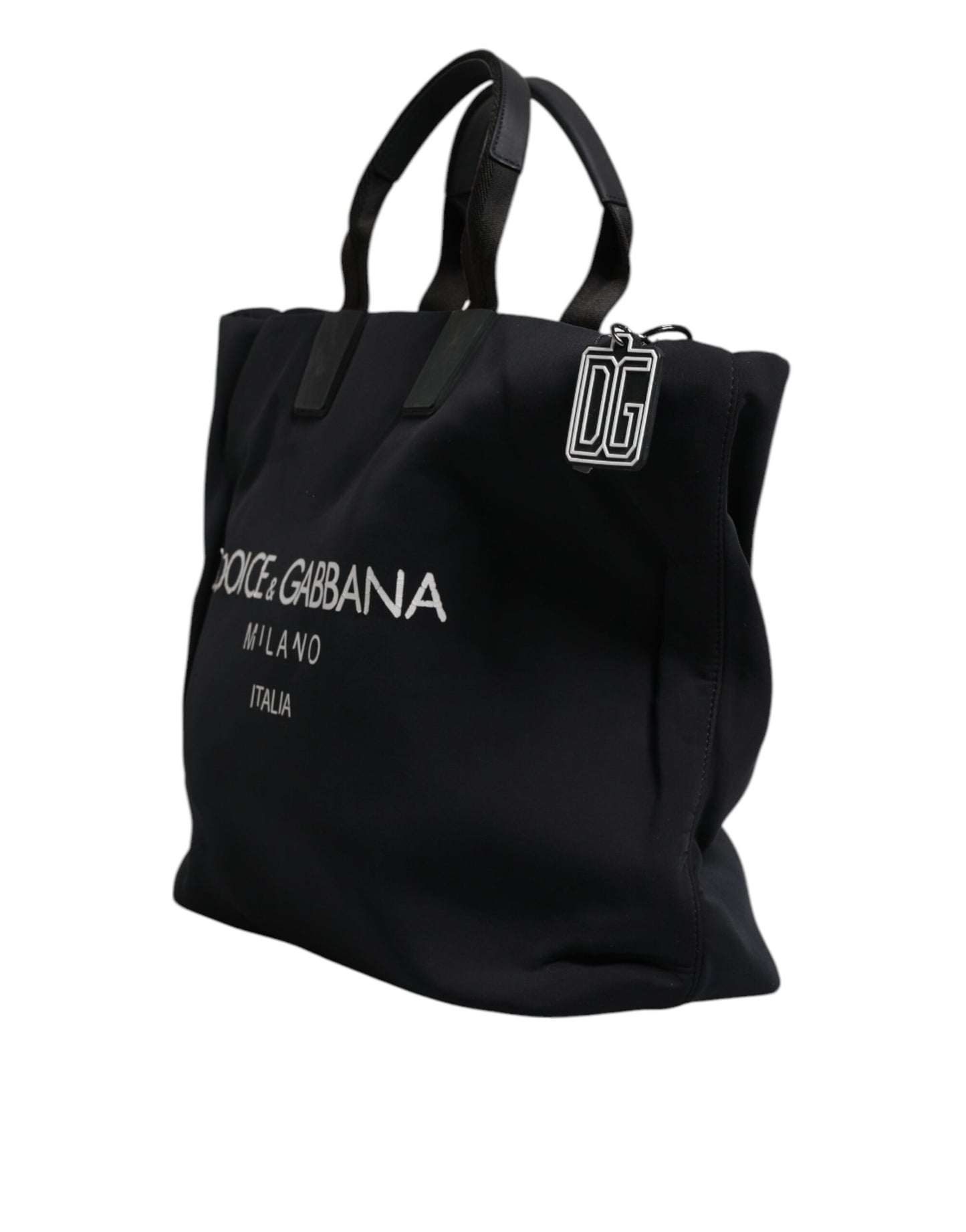 Black Canvas DG Logo Women Shopping Hand Tote Bag