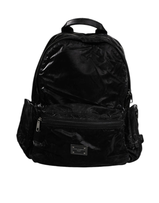 Nylon Negro Logo Placa Viaje Escuela Mochila Bolsa