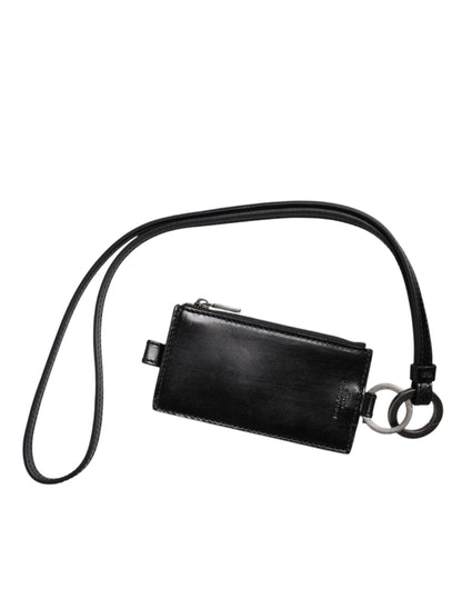 Black Horse Leather Lanyard Logo Card Holder Wallet