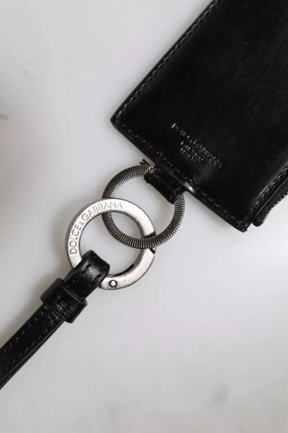 Black Horse Leather Lanyard Logo Card Holder Wallet