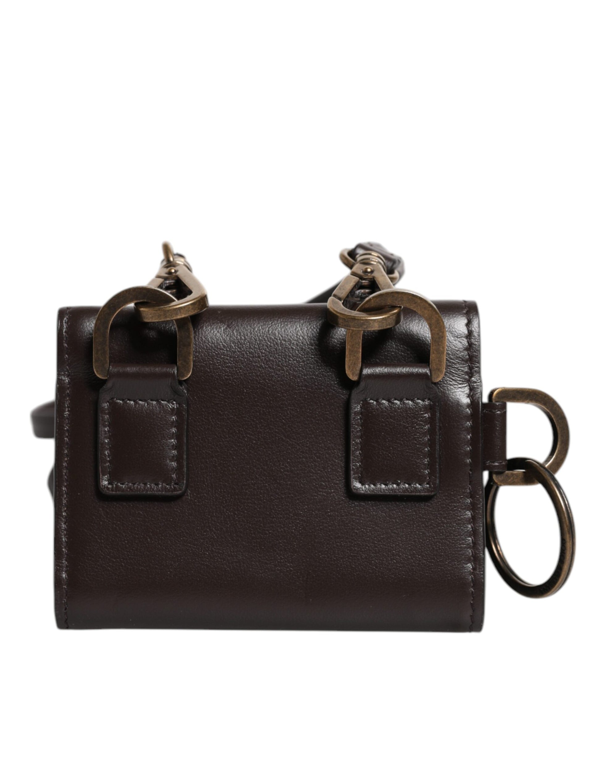 Cartera tríptico Crossbody de piel exótica negra