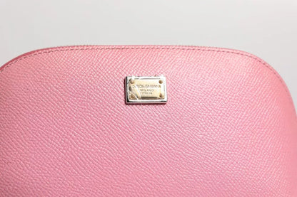 Piel rosa DG Logo Zip Alrededor de la mano Monedero Cartera