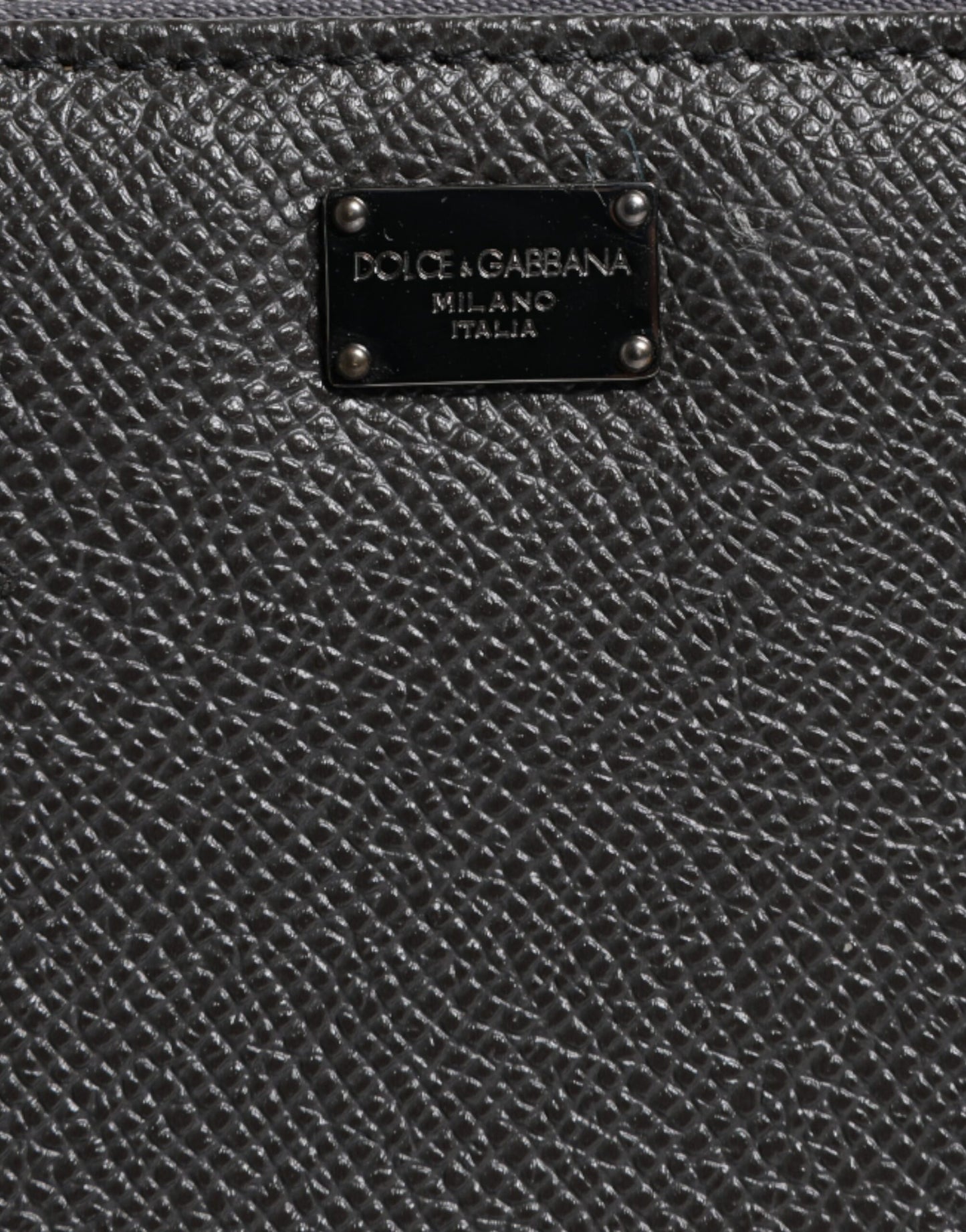 Cartera Continental con Cremallera y Logo DG de Piel Gris Oscuro