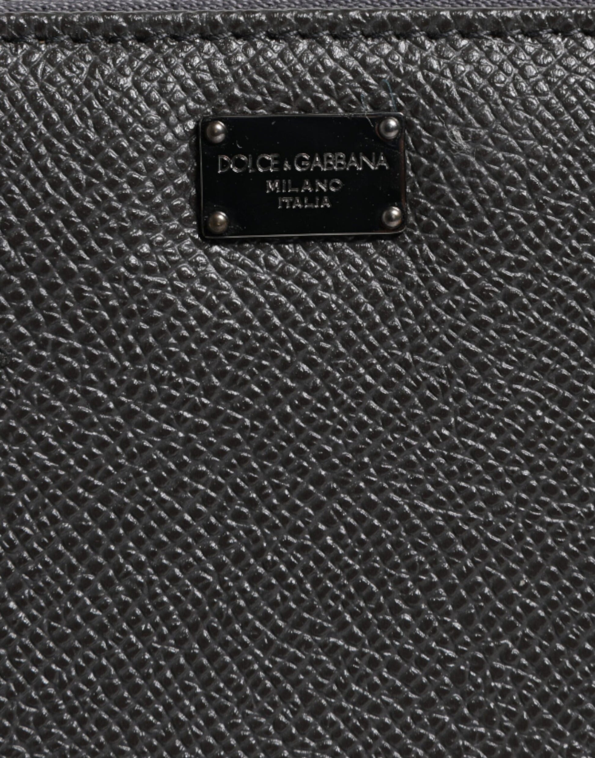 Cartera Continental con Cremallera y Logo DG de Piel Gris Oscuro