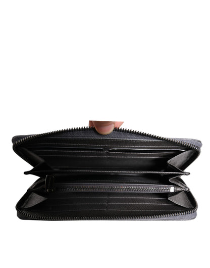 Cartera Continental con Cremallera y Logo DG de Piel Gris Oscuro