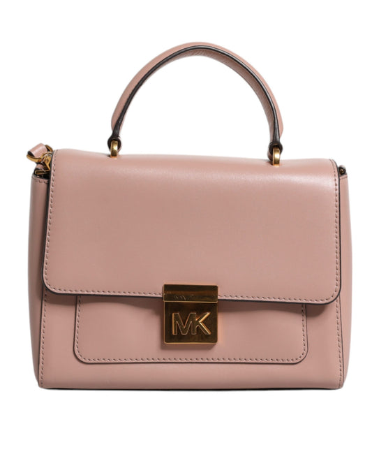 Bolsa Satchel MINDY Logo Plaque Crossbody Piel Rosa