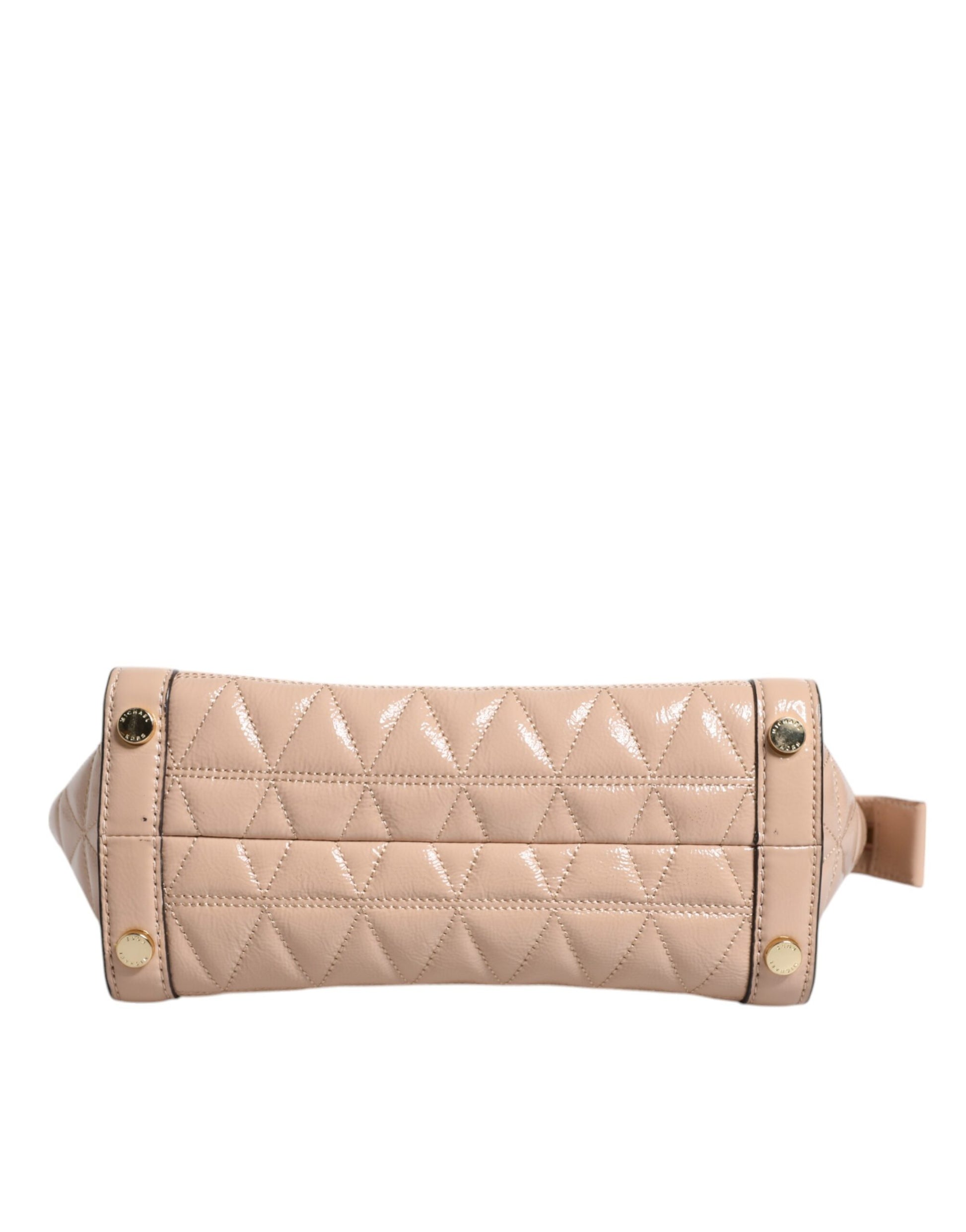 Peach Quilted Leather Logo Crossbody VIVIANNE Messenger Bag