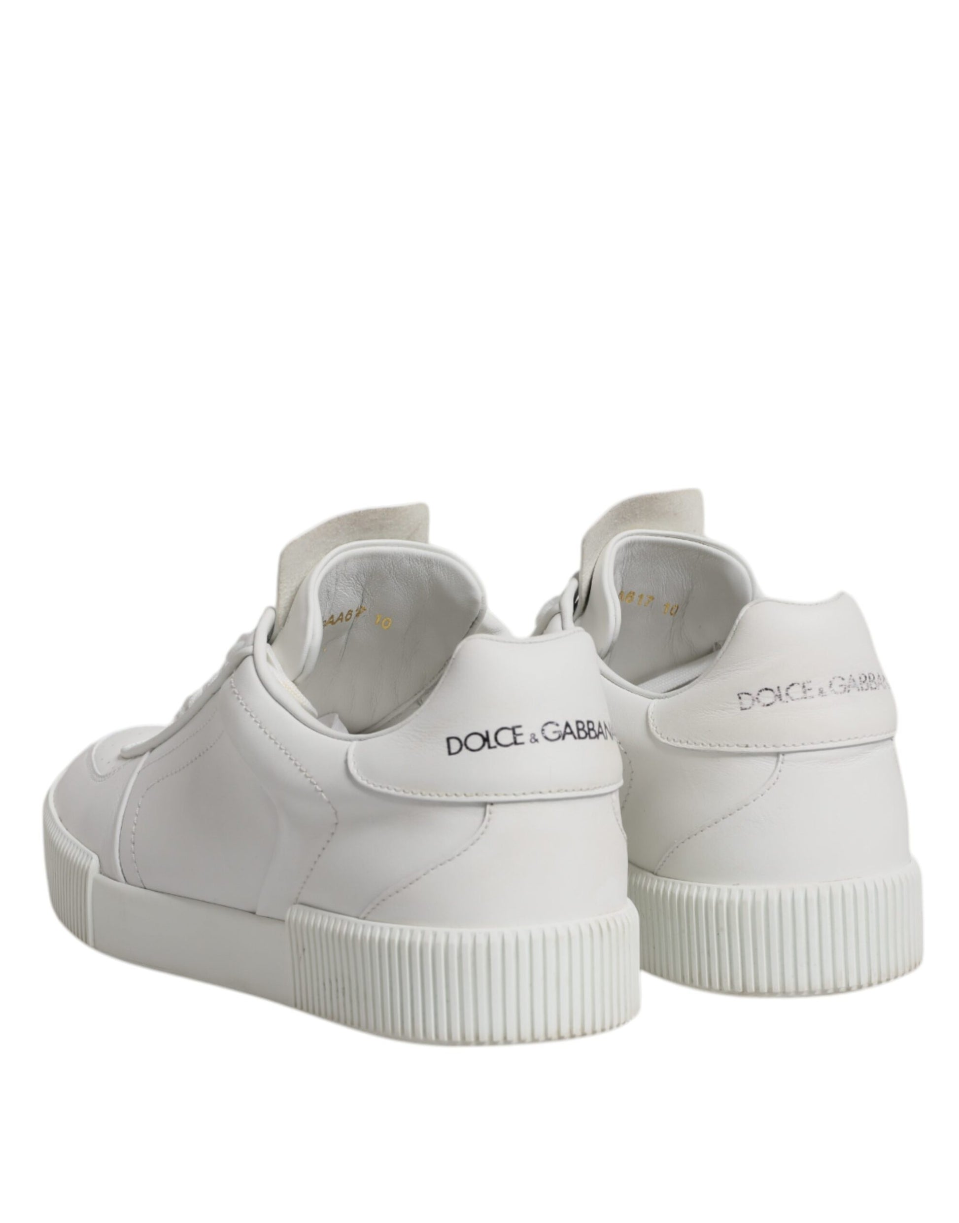 White Miami Leather Low Top Sneakers Shoes